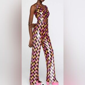 Nasty Gal Multicolor Sequin Jumpsuit
